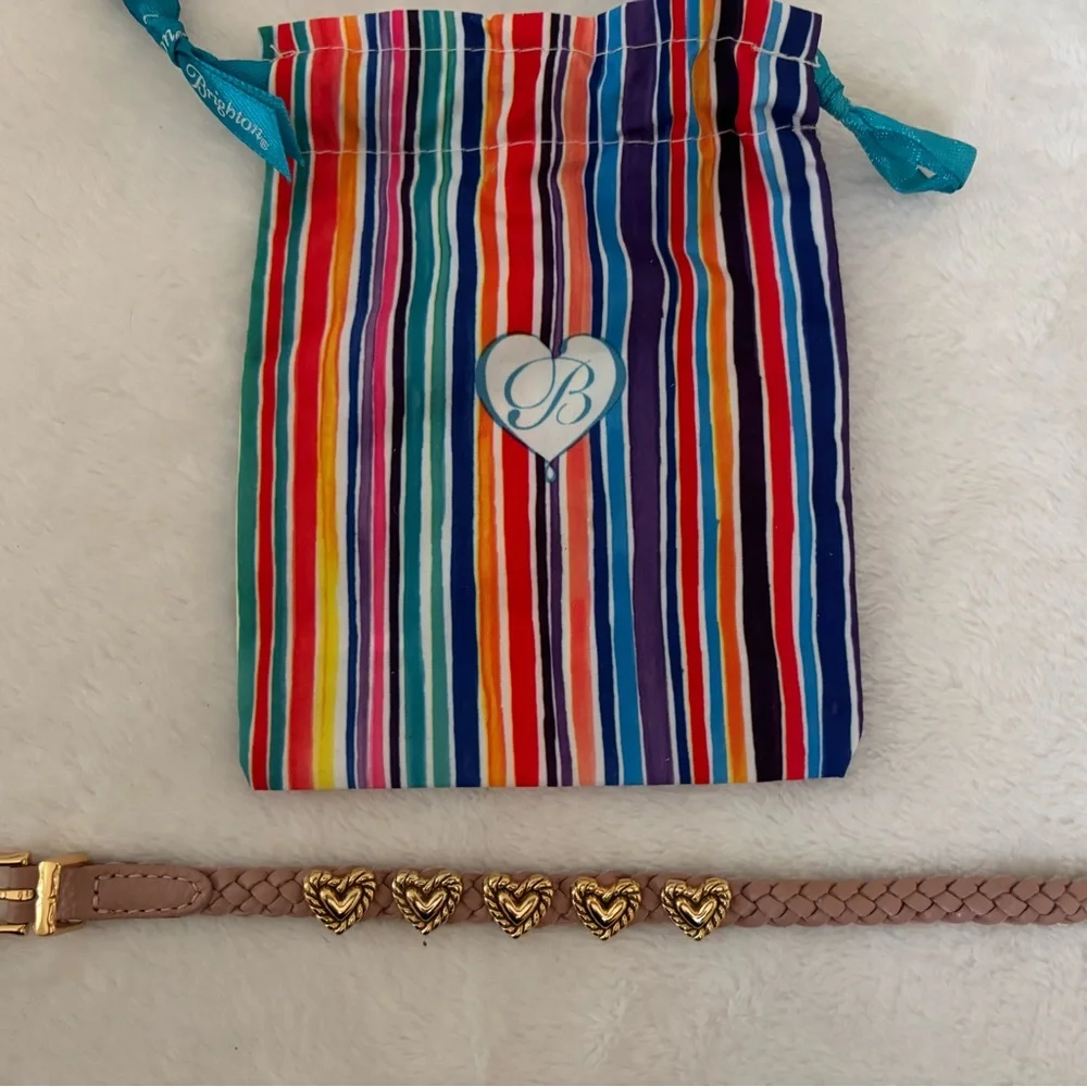 Brighton Roped Heart Pink Braided Bracelet with Gold Heart Accents - Picture 11 of 11